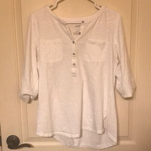 White button down 3/4 sleeve